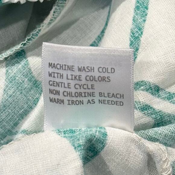 NWT Panama Jack Pants Cropped High Rise Linen Pull On Tropical White Green Small - Picture 4 of 5